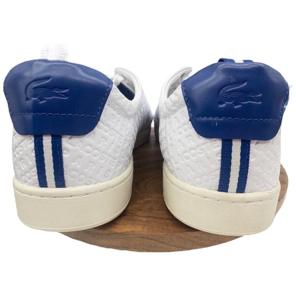 Lacoste Men's Carnaby EVO 119 2 U Sneaker Size 12 White Navy Leather Tennis - Picture 6 of 11